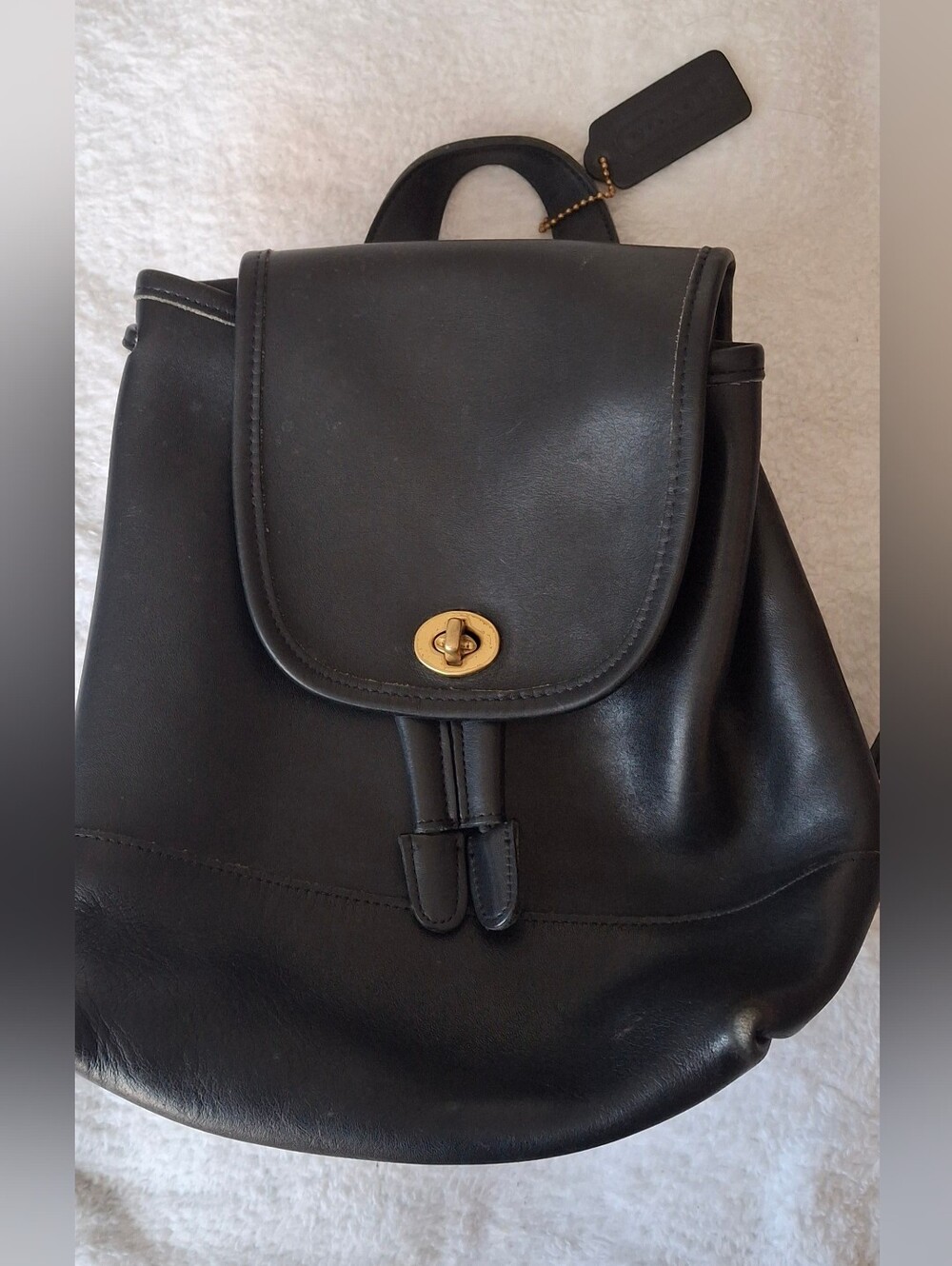 Vintage Coach 9960 Legacy Black Daypack Backpack Leather Mini Rare 80's